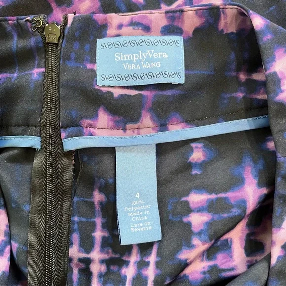 Simply Vera Purple & Pink Pleated Knee Length Skirt size 4 - Picture 7 of 7